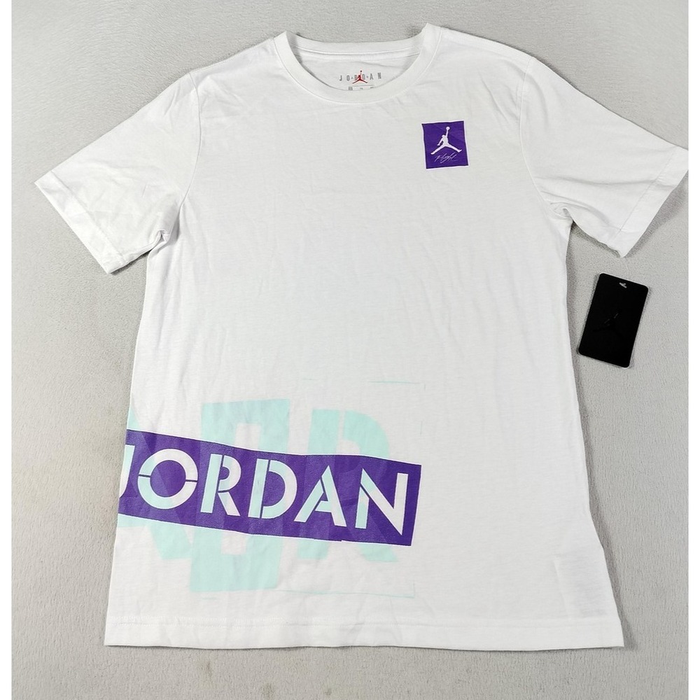 Jordan Shirt Youth XL 14-15Y White Jumpman JORDAN Graphic Nike Basketball Tee